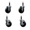 Service Caster 4'' Soft Rubber Wheel Swivel 3/4'' Expanding Stem Caster Set 2 Brakes, 4PK SCC-EX20S414-SRS-2-TLB-2-34 - alternate 1